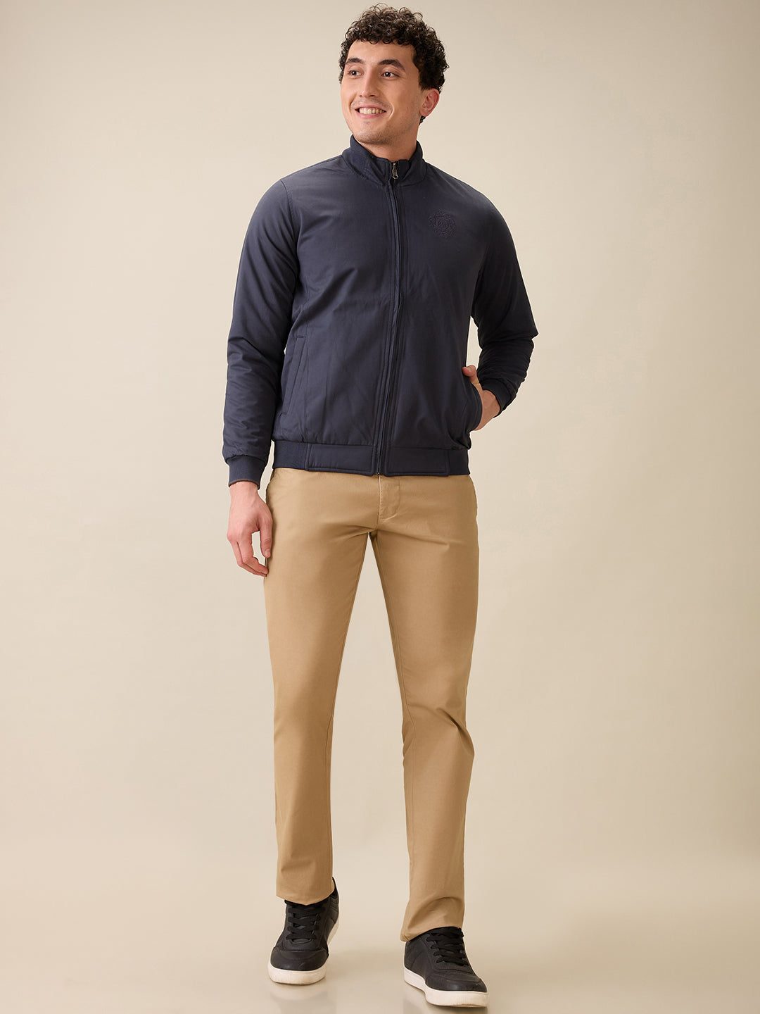 Raymond Men Grey Contemporary Fit Polyester Jacket