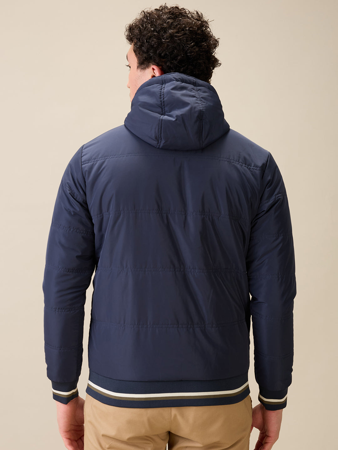 Raymond Men Blue Solid Regular Fit Polyester Full Sleeve Jacket