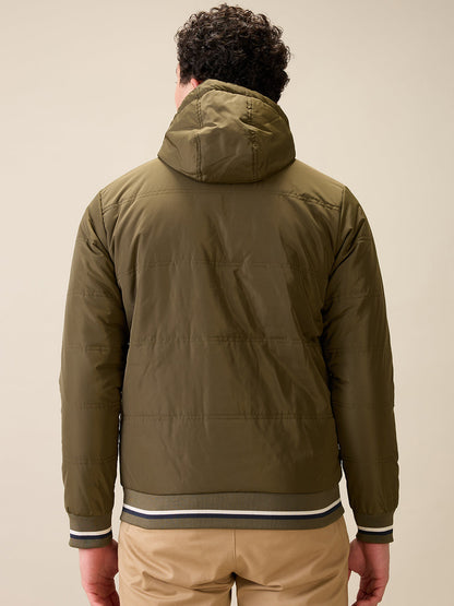 Raymond Men Green Solid Regular Fit Polyester Full Sleeve Jacket