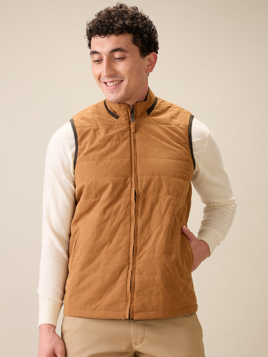 Raymond Men Green Contemporary Fit Polyester Jacket