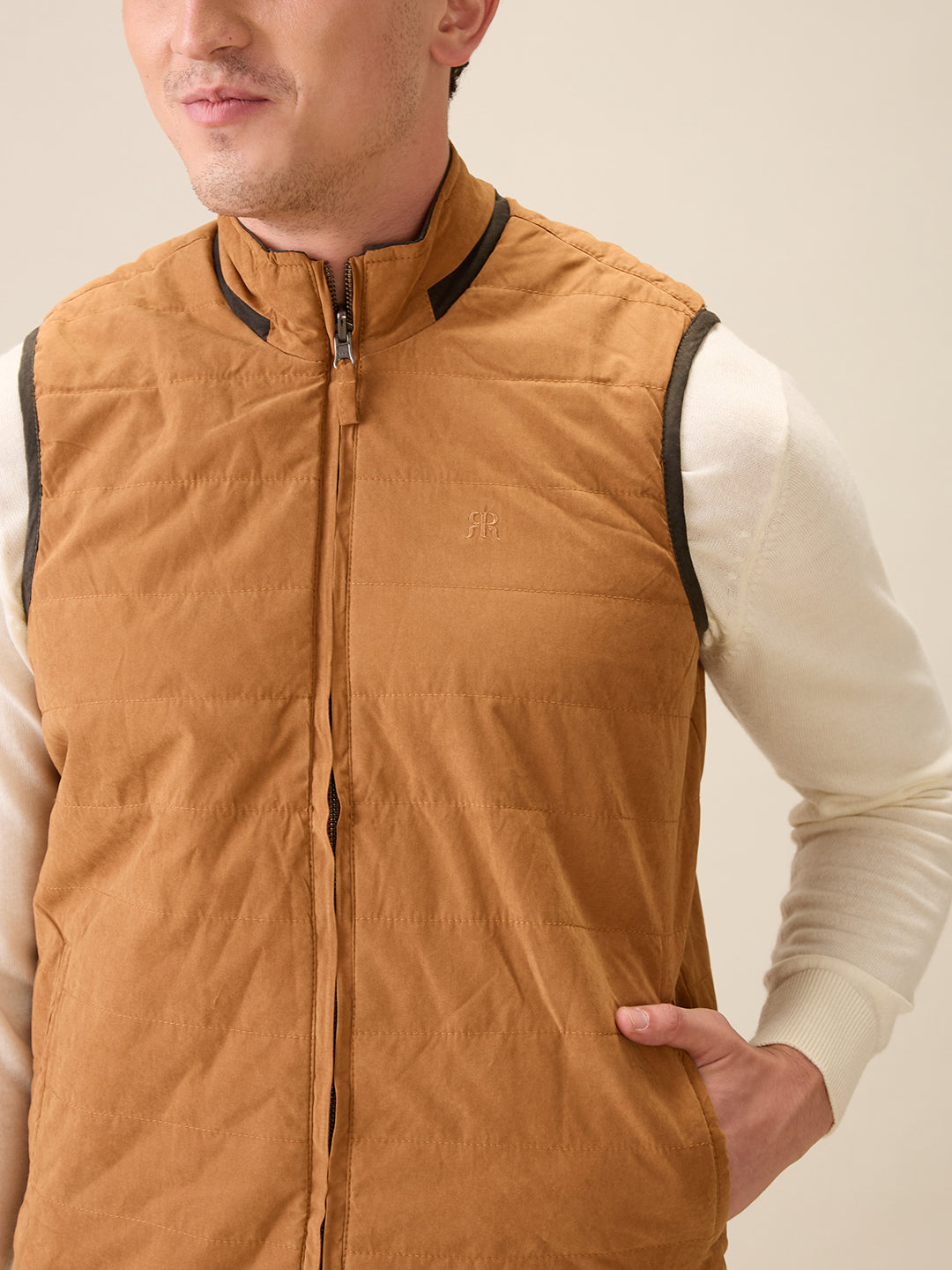 Raymond Men Green Contemporary Fit Polyester Jacket