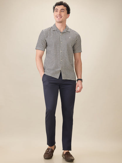 Raymond Men Black Printed Regular Fit Cotton Half Sleeve Casual Shirt