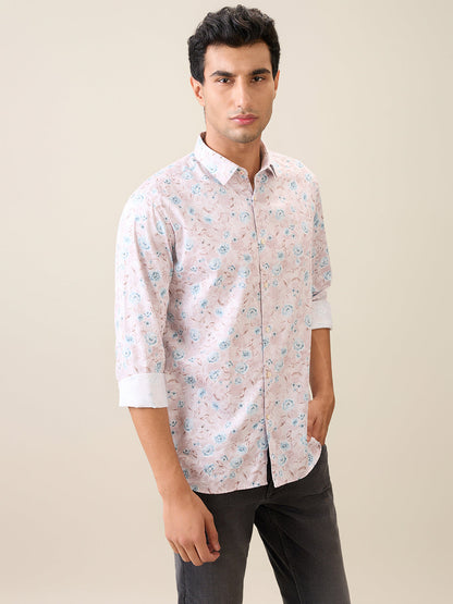 Raymond Men Brown Solid Slim Fit Cotton Casual Shirt