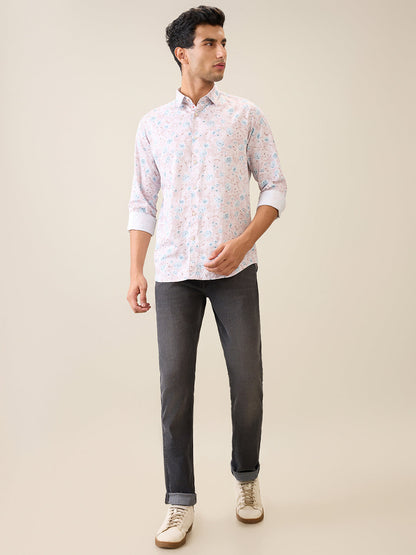 Raymond Men Brown Solid Slim Fit Cotton Casual Shirt