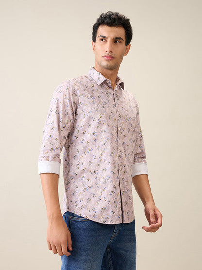 Raymond Men Purple Solid Slim Fit Cotton Casual Shirt