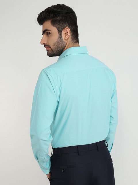 Raymond Men Blue Oxford Slim Fit Cotton Casual Shirt