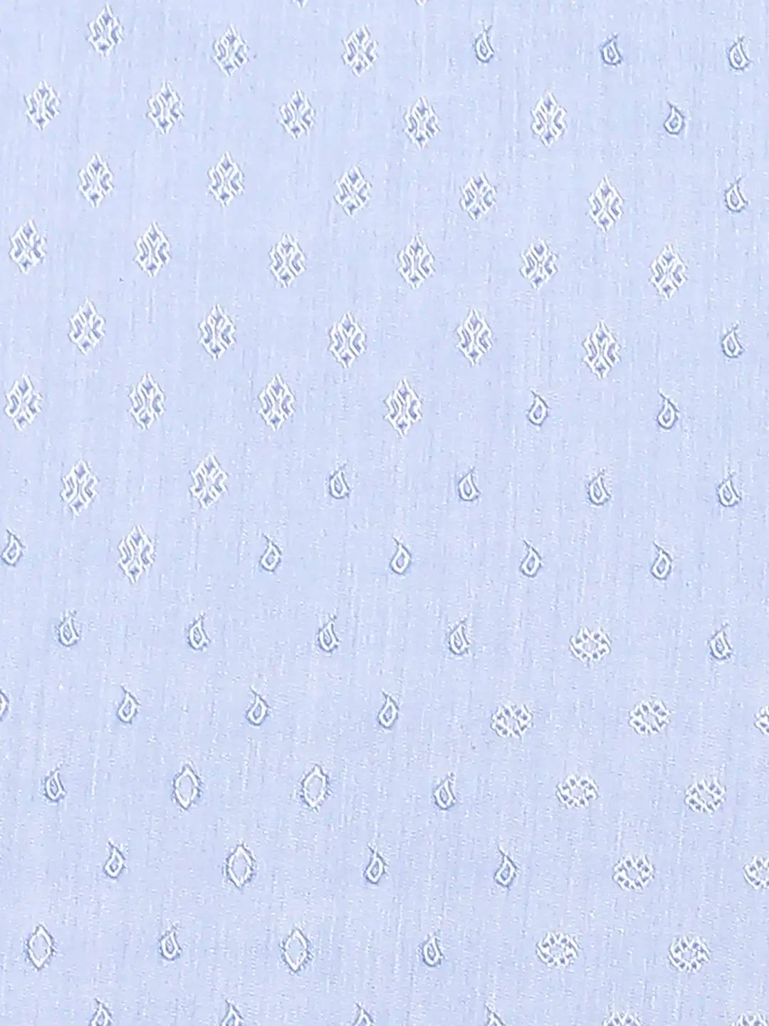 Raymond Men Blue Jacquard Contemporary Fit Cotton Shirts