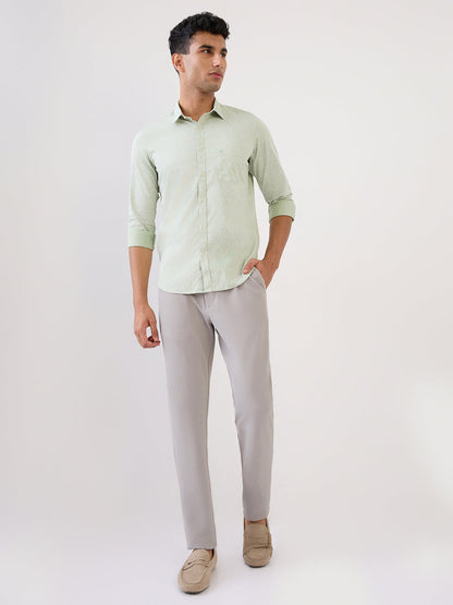 Raymond Men Green Printed Regular Fit Cotton Full Sleeve Casual Shirt