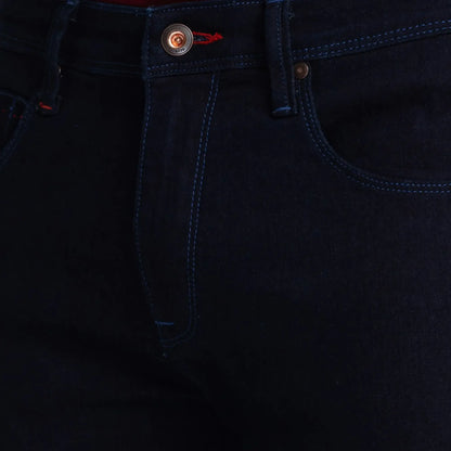 Men Blue Slim Fit Solid Cotton Blend Jeans