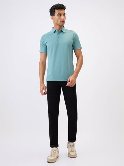 Raymond Men Black Solid Slim Fit Cotton Blend Jeans