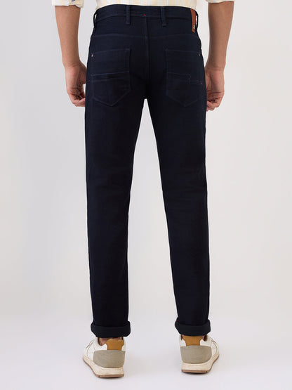 Raymond Men Blue Solid Slim Fit Cotton Blend Jeans