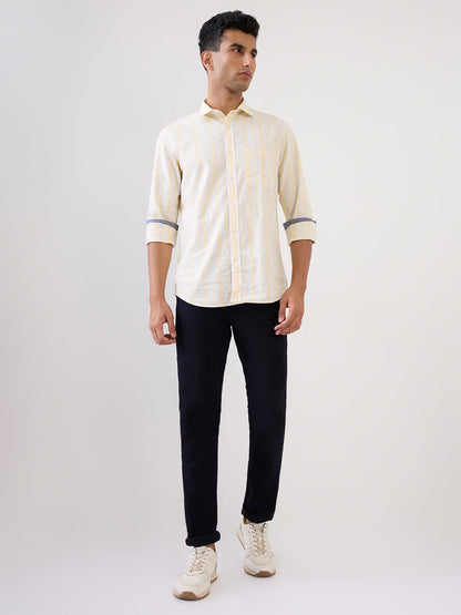 Raymond Men Blue Solid Slim Fit Cotton Blend Jeans