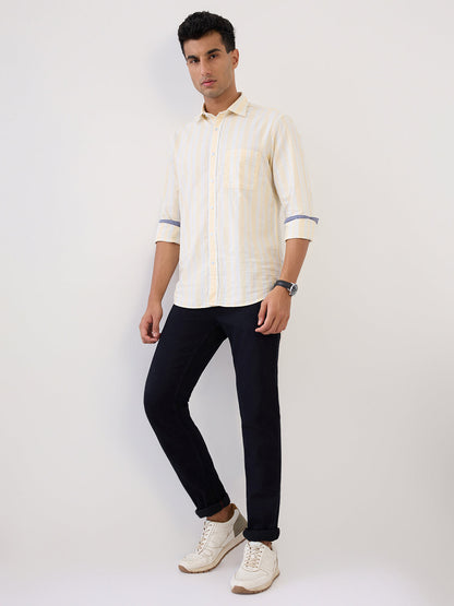 Raymond Men Blue Solid Slim Fit Cotton Blend Jeans