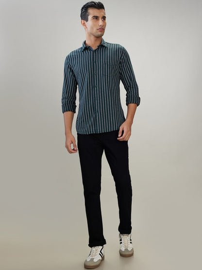 Raymond Men Black Solid Slim Fit Cotton Blend Jeans