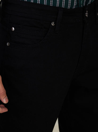 Raymond Men Black Solid Slim Fit Cotton Blend Jeans