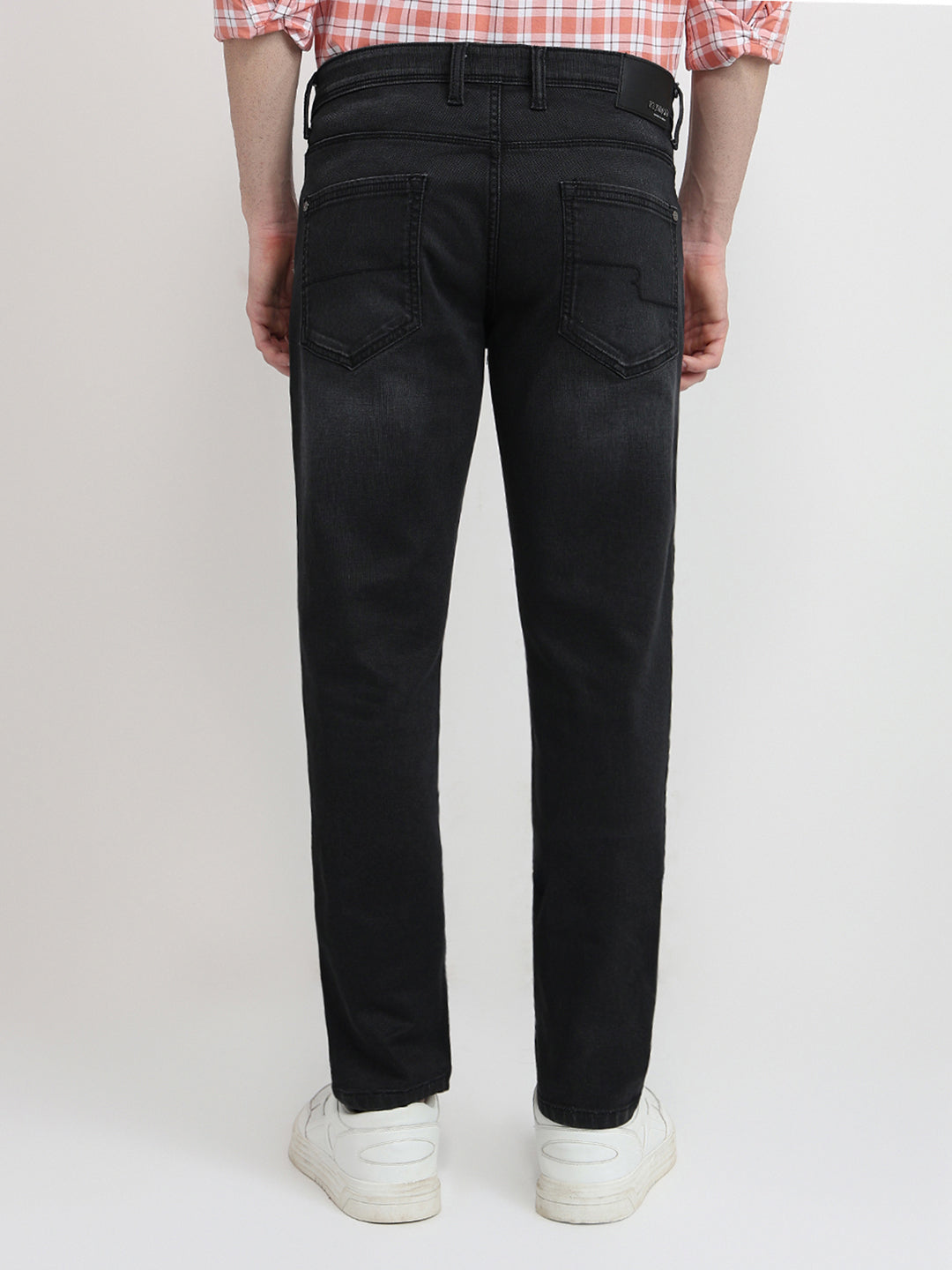 Raymond Men Grey Solid Slim Fit Cotton Blend Jeans