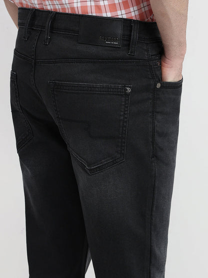 Raymond Men Grey Solid Slim Fit Cotton Blend Jeans