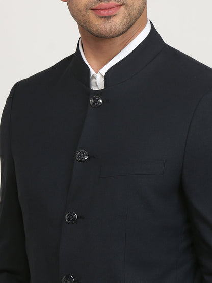 Raymond Men Blue Solid Regular Fit Polyester Blend Blazer