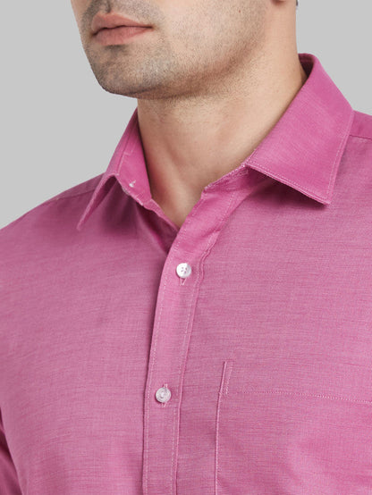 Raymond Pink Structure Contemporary Fit Full Sleeve Cotton Shirt