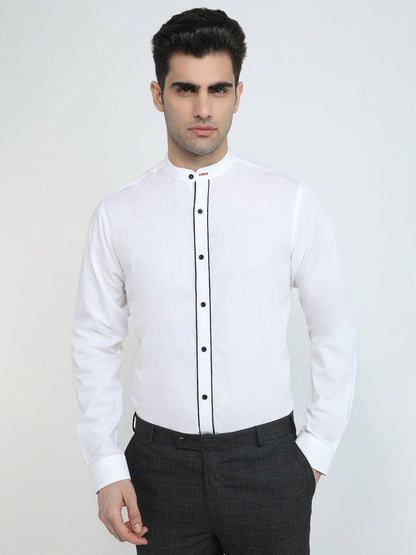 Raymond Men White Solid Slim Fit Cotton Full Sleeve Formal Shirt