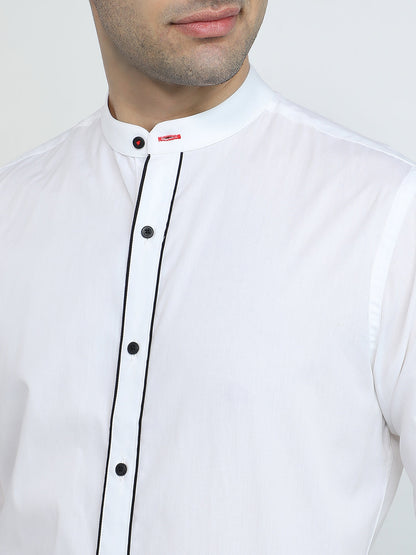 Raymond Men White Solid Slim Fit Cotton Full Sleeve Formal Shirt