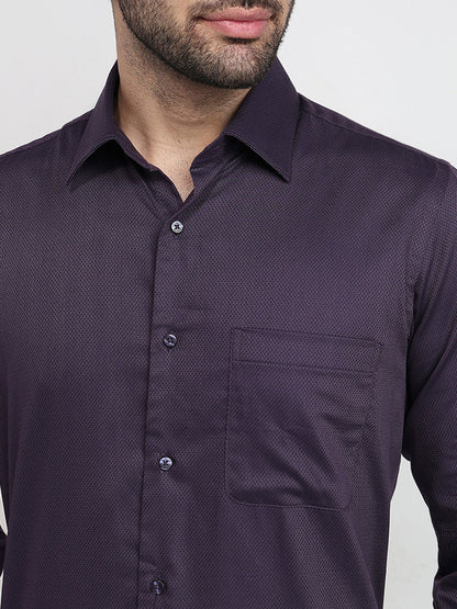 Raymond Men Purple Structure Regular Fit Cotton Full Sleeve Formal Shirt