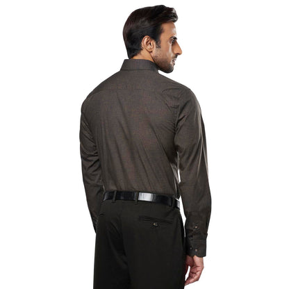 Men Brown Slim Fit Cotton Shirts