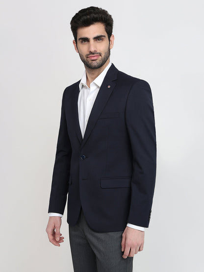 Raymond Men Blue Twill Regular Fit Polyester Blend Blazer