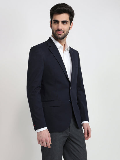 Raymond Men Blue Twill Regular Fit Polyester Blend Blazer