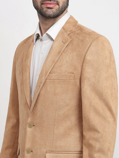 Raymond Men Brown Solid Regular Fit Terylene Blend Blazer