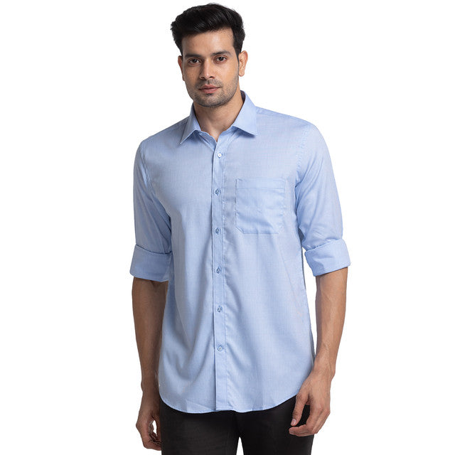 Raymond Blue Structure Contemporary Fit Cotton Formal Shirt