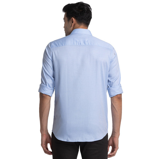 Raymond Blue Structure Contemporary Fit Cotton Formal Shirt