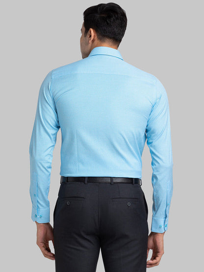 Raymond Blue Structure Contemporary Fit Full Sleeve Cotton Shirt