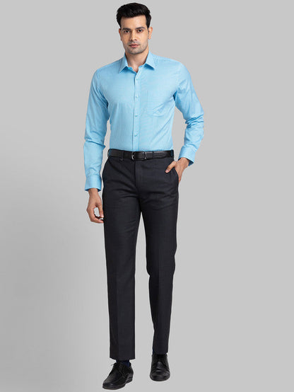 Raymond Blue Structure Contemporary Fit Full Sleeve Cotton Shirt