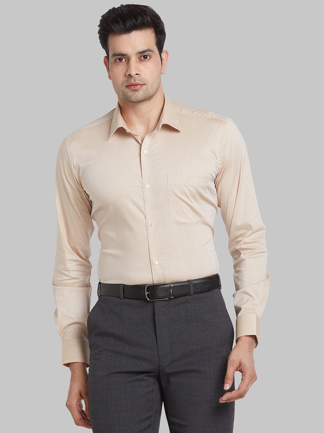 Raymond Brown Structure Contemporary Fit Full Sleeve Cotton Blend Shirt