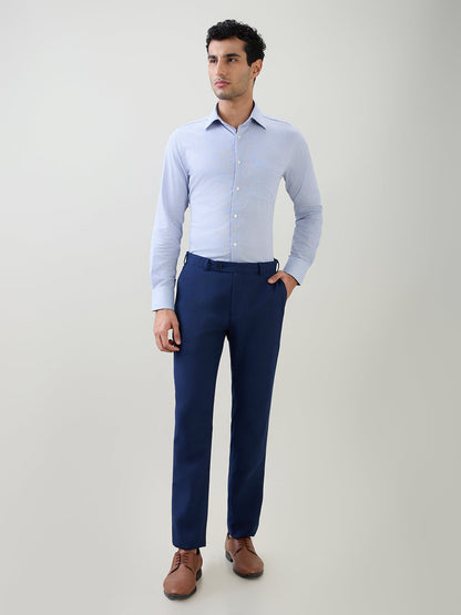 Raymond Men Blue Structure Slim Fit Cotton Full Sleeve Formal Shirt