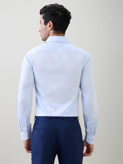 Raymond Men Blue Structure Slim Fit Cotton Full Sleeve Formal Shirt