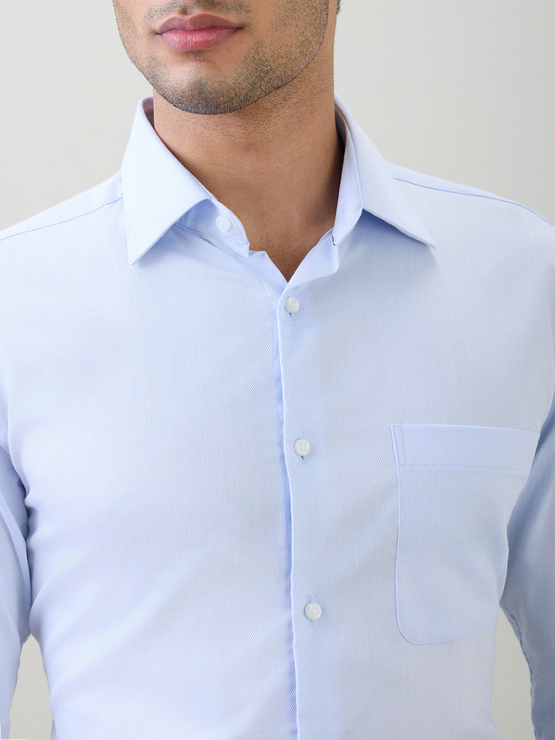 Raymond Men Blue Structure Slim Fit Cotton Full Sleeve Formal Shirt