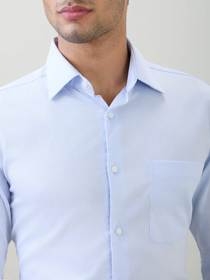 Raymond Men Blue Structure Slim Fit Cotton Full Sleeve Formal Shirt
