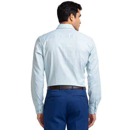 Raymond Blue Checks Contemporary Fit Full Sleeve Cotton Shirt