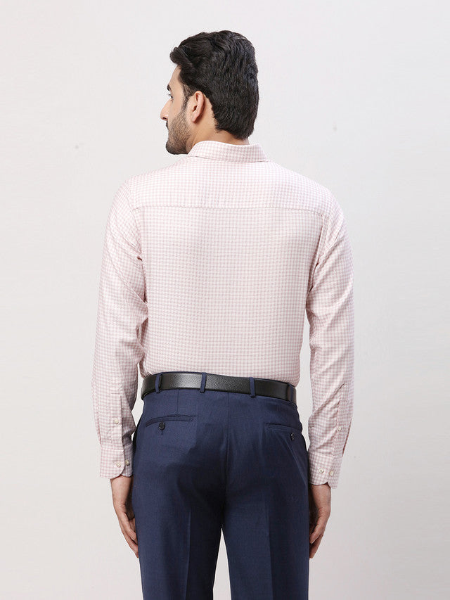 Raymond Pink Checks Contemporary Fit Full Sleeve Cotton Shirt