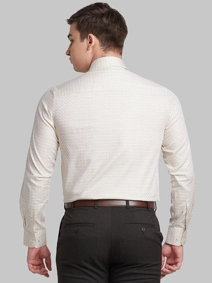 Raymond Men Brown Structured Contemporary Fit Cotton Formal Shirt