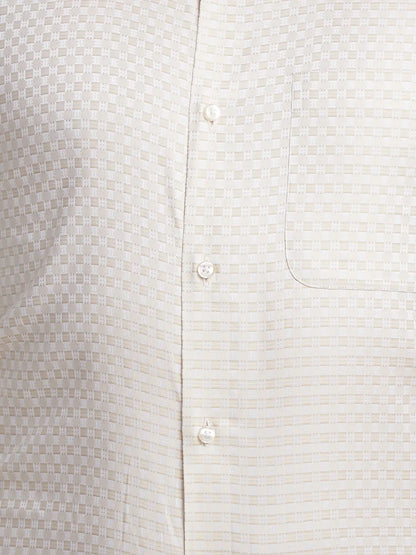 Raymond Men Brown Structured Contemporary Fit Cotton Formal Shirt