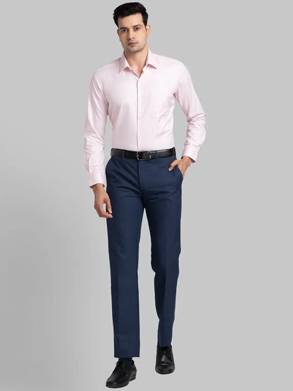 Raymond Men Pink Structured Contemporary Fit Cotton Blend Formal Shirt