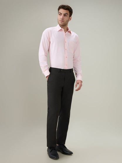 Raymond Men Orange Chambray Contemporary Fit Cotton Full Sleeve Formal Shirt