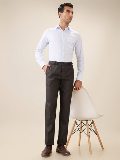 Raymond Men Blue Stripe Regular Fit Cotton Full Sleeve Formal Shirt