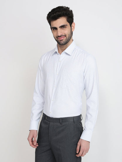 Raymond Men Blue Structure Contemporary Fit Bamboo Blend Full Sleeve Formal Shirt