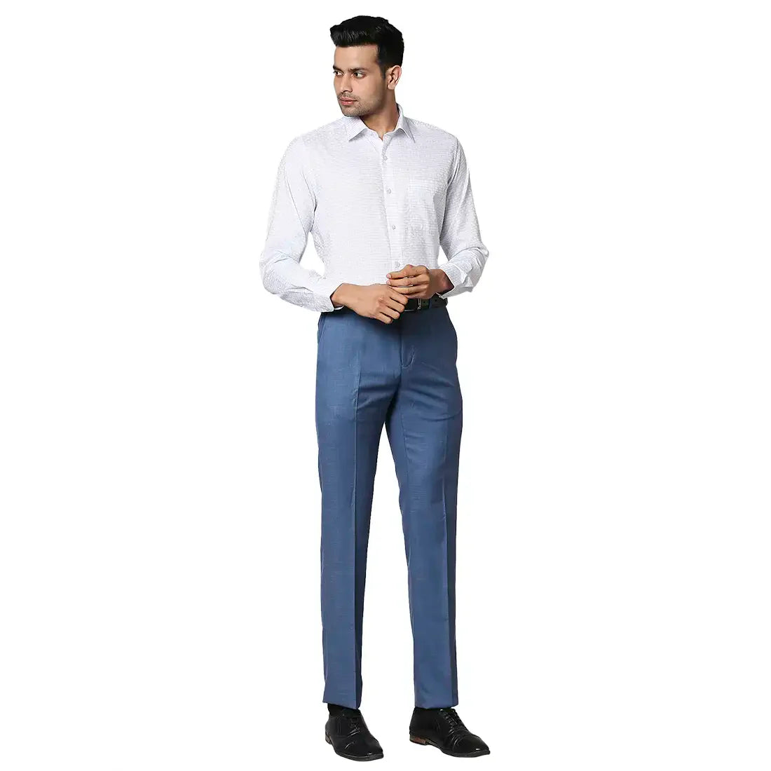 Men Blue Contemporary Fit Checks Cotton Shirts