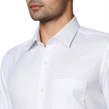 Men Blue Contemporary Fit Checks Cotton Shirts