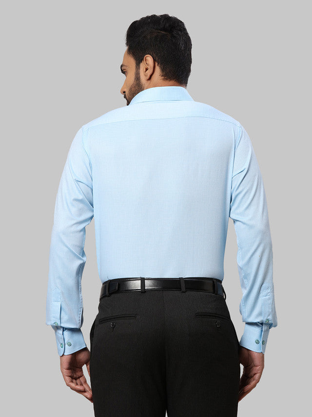 Raymond Blue Structure Slim Fit Full Sleeve Cotton Shirt